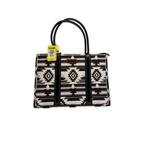 Wrangler Aztec Southwest Tote Bag Black White Geometric Laptop Work School NWT